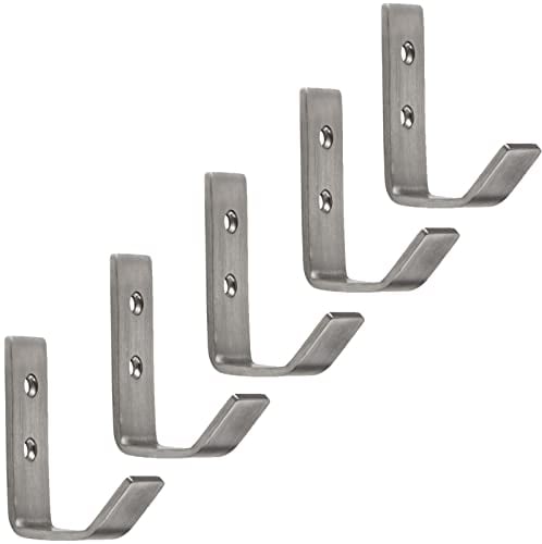 SOTECH 5 Stück Kleiderhaken ALBA echt Edelstahl 52 x 20 mm Garderobenhaken Haken