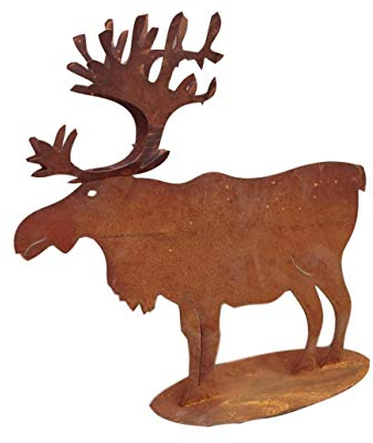 terracotta-toepfe-de Elch Rentier ca. 42 cm aus Metall Edelrost Rost Weihnachten Deko Weihnachtsbaum Tannenbaum REH Hirsch Advent
