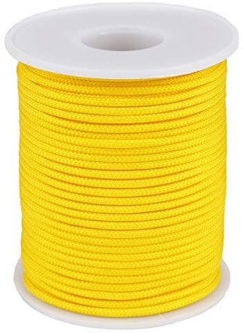 Corda di Filo di Nylon con Filo per Spago per Gioielli con Bracciale per Collana (2mm-98feet, Giallo)