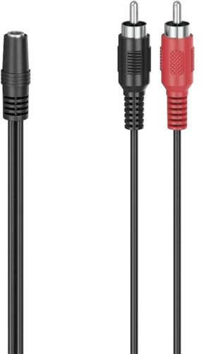 Hama 00205186 Cinch/Klinke Audio Adapter [1x Klinkenbuchse 3.5mm - 2X Cinch-Stecker] Schwarz