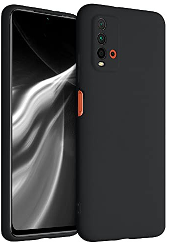 kwmobile Funda para Xiaomi Redmi 9T Carcasa - Ultrafina de TPU y Silicona con Bordes elevados anticaídas - Negro Mate