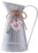 Jarrón de Flores galvanizado Vintage, jarrón Decorativo de Granja, Jarra de Leche de Metal rústico para Flores (Plata)