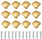 12 Pieces Gold knobs for Cabinet Drawers, Brass Door Handles Furniture knobs Door Pulls for Wardrobes Kitchen Cupboard Bathroom with Screw Bolts, Square Shape, Zinc Alloy
