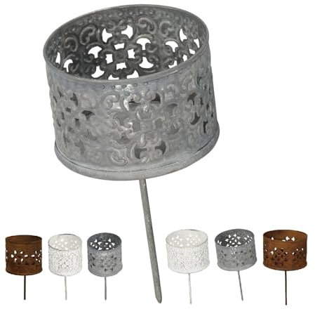 NETPROSHOP Kerzenhalter Krone Krönchen zum Stecken Teelichthalter Durchmesser 4,5 + 6cm, Farbe:Eisen Antik, Auswahl:6 cm