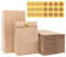 G2PLUS 100 Stück Braun Papiertüten Klein, Kraftpapier Geschenktüten, Papiersäckchen Klein 13x8x24CM, Tüten aus Kraftpapier mit Aufkleber, Braun Standbeutel für Geschenke, Adventskalender