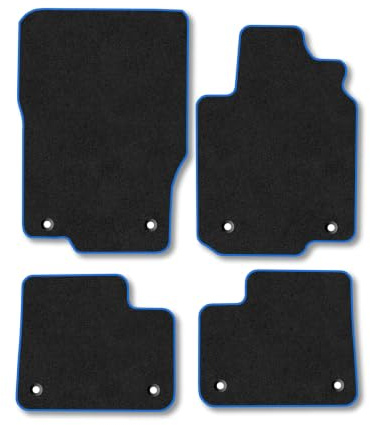 Mercedes M-Class (2012-2015) Carpet Car Mats | Blue Edge Trim Tailored Fit Floor Mats Full Coverage Protection Accessories Easy Clean Anti Slip Made in the UK