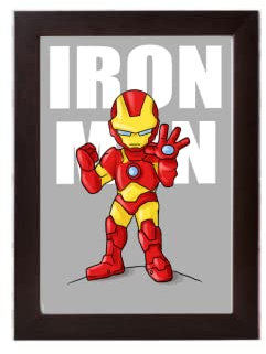 Iron Man Wall Art Print, Personalized Avengers Wall Art, Unframed Superhero Wall Posters, Kids Bedroom Decor, Marvel Hero Wall Print (12 x 8 Inches)