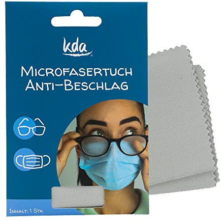 kda Anti-Beschlag Tuch – Klare Sicht, Premium-Qualität, Lang anhaltender Beschlagschutz - Brillenputztuch in grau - Mikrofasertuch 10 x 15 cm für die Brille - Anti-Fog