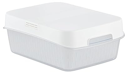 Care+Protect Fridge Food Storage Container with Lid,Filter & Basket,Large 6.4L,Optimal Humidity Control,Keep Fruits and Vegetables Fresh for Longer,Fridge Organizer,BPA Free,Dishwasher Safe