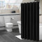 Rideau de Douche, 100x200cm, Simple Moderne, Noir, Polyester, Rideau De Baignoire Anti-moisissure avec Anneaux