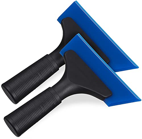 GALPADA Gummiabzieher, kleine Haushaltsabzieher, automatische Wasserklinge, Silikon-Anti-Rutsch-Griff, kleiner Abzieher – 2 Stück, Blau