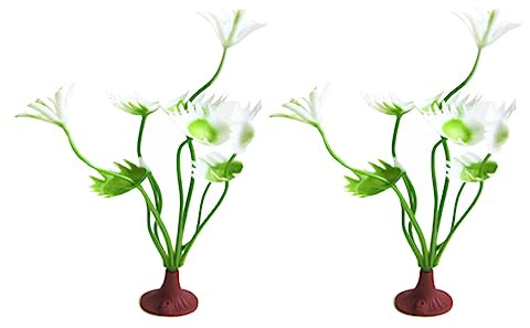 Amosfun 20pcs Diy Fish Tank Decorations Artificial Water Plants Mini Plants for Aquarium Realistic Design