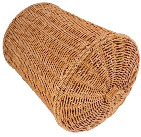 PRETYZOOM Poubelle Avec Couvercle À Coucher Salle De Bain panier rotin Panier À Déchets En Osier Tissé Poubelles De Bureau Panier De Rangement En Rotin Pour Sous Le Bureau