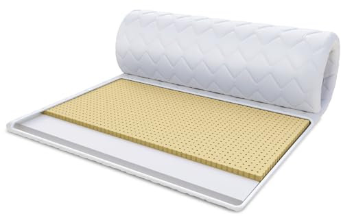 FDM Matratzentopper Latex-KALTSCHAUM Matratze Topper 80x200 cm Kaltschaum Latex Härtegrad H2 Höhe ca. 4 cm Allergiker Geeignet Öko-Tex Weiß