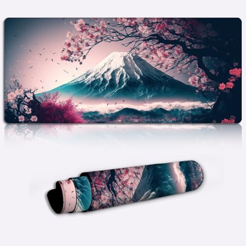 Tastatur Pad, Schreibtischunterlage, Fuji Mauspad, Gaming (60 x 35 x 0,3 cm), extra große Computer Tastatur, Mauspad, Schreibtischunterlage für Computer, Büro, Tastatur und Laptop