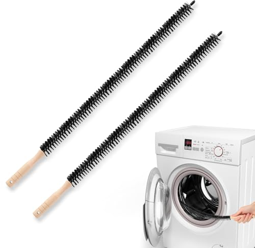 PBUSPU Cepillo Limpia, Limpia Radiadores Limpieza Rápida,Mango de Madera Limpia Radiadores Limpieza Rápida para Mueble Lavadora Refrigerador 68 cm,Negro