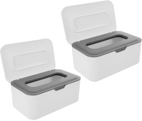 JOINPAYA 2Pcs Wet Tissue Holder: Sealed Wipes Box with Lids Dispenser Wipes Storage Box Refillable for Home Office Car Travel