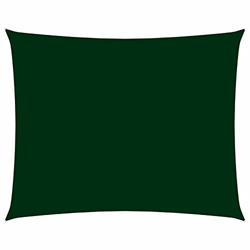ZEYUAN Voile de Parasol Tissu Oxford rectangulaire 3x5 m Vert foncé,Voile D'Ombrage pour Patio,Respirant Toile Ombrage Une Protection des Rayons UV