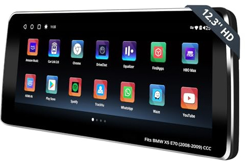 ATOTO 12,3-Zoll Autoradio CarPlay Display und Android Auto, Kompatibel mit BMW X5 Serie E70 CCC-System (2008-2009), alle Originalfunktionen erhalten, GPS-Tracking, DriveChat AI, 2 Bluetooth, 4G LTE