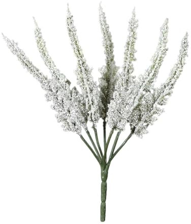 DPI GmbH Kunstblume, Erika, Calluna, Erikabusch, Heidekraut, künstlich, wie echt, ca. 21 cm Creme, weiß