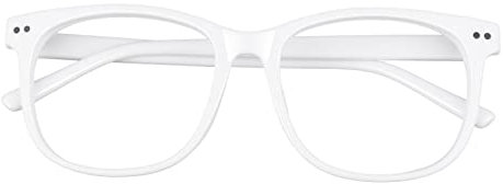 GQUEEN Hornbrille Brille Ohne Stärke Fake Brille Nerdbrille Damen Herren Großer Rahmen UV400,PE1