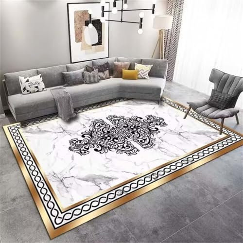 Teppiche Wohnzimmer, Große Teppiche für Wohnzimmer, Ornamente for Wohnzimmer, moderner Büroteppich, regionale Dekoration, weiß gemusterter Teppich, bequem, weich und pflegeleicht, Teppiche, Raumdekora