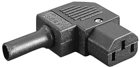 TECHZOCO Conector IEC C13 Hembra de 3 Pines acodado, Enchufe C13 Hembra ángulo, Enchufe IEC C13, Adaptador C13 3 Pin Angular, IEC-60320 C13, Apto para Cable de 0,75 mm2, 250 voltios, 10A, acodado