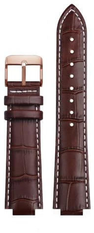 GNUFOPI Kompatibel mit LV Watch Raised Mouth Kompatibel mit Louis Vuitton Tambour Series Q1121 Spezielles Uhrenarmband Herren Damen Q114k Lederarmband(Brown White RG A,18mm-10mm)