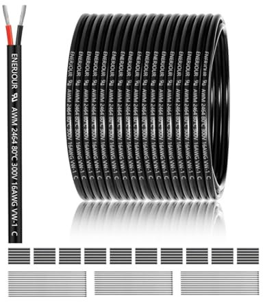 16 AWG 2 x 1,5 mm² 2 cavi 60 metri, 2 fili in rame stagnato, PVC 16 AWG 2 fili per DC 5 V/12 V/24 V, illuminazione LED, prolunga auto, certificazione CE