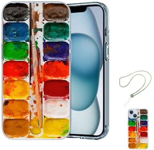 Paint Box Phone Case, Colorful Retro Paint Palette Phone Case For Iphone XR/SE—11/12/13/14/15/16 Full Series, Shockproof Tpu Protective Cover (XR,color)