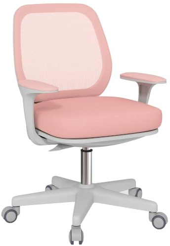 Vinsetto Office Chair Breathable Mesh Desk Chair Adjustable Height Pink | Swivel, for Home Office, Study