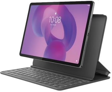 Lenovo Teclado Folio para Tablet IdeaTab (Poliuretano + Policarbonato, Conexión Pogo-Pin, Diseño Intuitivo, Soporte para Bolígrafo Integrado, Protección Completa) – Color Gris Luna
