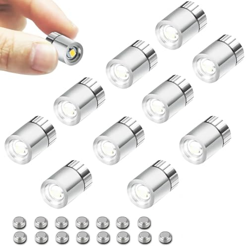 Mini Lumières LED, Mini LED a Pile Petite Lumiere 10 Pièces Modèle de Jouet Micro Lumière LED pour Lampe LED pour Bricolage Artisanal (Blanc)