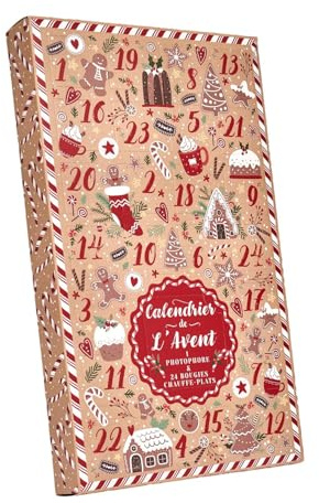 Adventskalender Bougie - 22 x 38 x 5 cm - Kerzen Adventskalender - Geschenkbox mit 24 Kerzen - Duftkerzen Geschenkset - Weihnachtsdeko - Rot