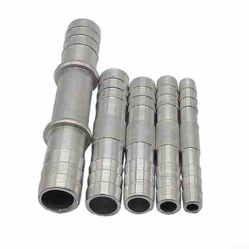 Lot de 5 raccords cannelés droits en aluminium compatibles avec les tuyaux de 8, 11, 13, 16, 17 mm