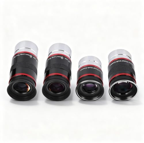 1.25 Zoll FMC Okular Kit 6+9+15+20mm, 68° Ultra Weitwinkel für Astronomie Teleskop - Scharfes Bild, Voll Mehrschichtvergütung, Ideal für Mond- und Sternbeobachtung