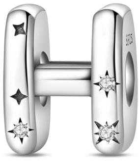 Pandach Damen Charm Anhänger Buchstabe für Armband 925 Sterling Silber Charms Beads passend für Armband und Halskette, Kompatibel mit Europäischen Armbändern für Frauen Mädchen