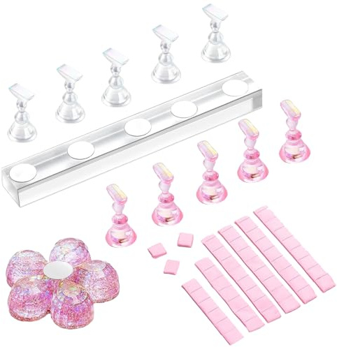 Fake Nail Holder,Magnetic Display Practice Organizer - False Nail Holder for Painting - for Women Girls Salon Home Table Vanity Photography Manicure Collection