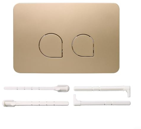 Glomc Toilet Dual Flush Button Plate For Geberit UP300 UP320 And Sigma-all Series, 246X146mm Replacement Cover Kit With Minimalist Design For Bathroom Cistern(Matte gold)