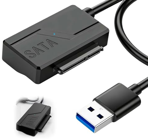 Adaptador SATA a USB 3.0 Cable SATA a USB para 2,5 y 3,5 Disco Duro SDD