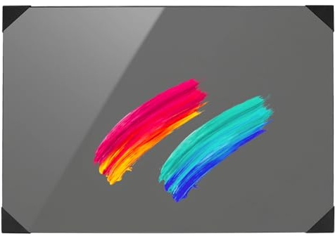 NBEADS 1 Pc Palette en Verre Trempé, 228x304x3mm Palette de Mélange avec 4 Protections d'angle Résistante aux Rayures Facile à Nettoyer Elle Convient à la Peinture à l'huile et Aquarelle, Gris