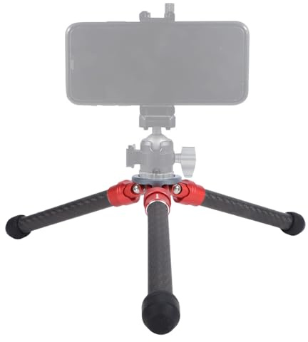 Bewinner Trépied de Table en Fibre de Carbone |Capacité de Charge de 5 Kg, Conception Pliable Compacte et Prise en Charge Multi-Interface pour Appareil Photo/téléphone/éclairage