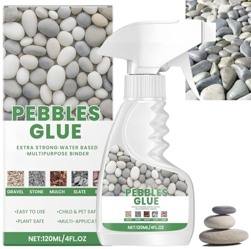 Pebble Glue,Gravel Glue & Stone Glue Adhesive Spray for Garden Gravel,Resin Gravel Binder for Water-Based Stones,Gravel Glue for Garden Stones,Waterbased Binder for Pebbles,Pebble Glue Outdoor