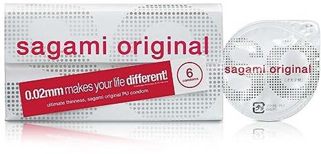 Sagami Original 0.02 latexfrei 6 Kondome - Japan Import - japanische Kondome