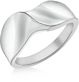 Tuscany Silver Damen Ring Sterling Silber Organisch Band - Größe P
