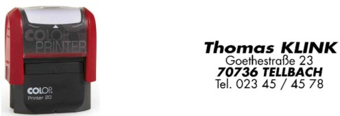 COLOP 138104 Textstempel Printer 20, 4-zeilig mit Gutschein, weiß