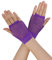 sourcing map Damen Fingerlose Netzhandschuhe farbig für 80er Jahre Kostüm Partybedarf Kostümzubehör Lila Short-1Pair