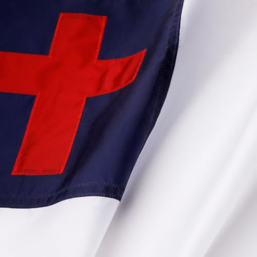 Schöne Outdoor Christian Flagge vollständig vernähte mittels stabiler alle Wetter farbbeständige Premium SolarMax Nylon mit applizierten christliche Kreuz
