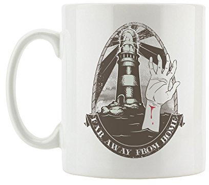 Pixxprint Far Away from Home Coole Party Tasse, ca. 300ml Fassungsvermögen, Keramik Weiß, Spülmaschinenfest