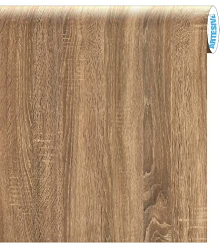 Artesive WD-057 Rovere Scuro larg. 122 cm AL METRO LINEARE - Pellicola Adesiva in vinile effetto legno per interni per rinnovare mobili, porte e oggetti di casa
